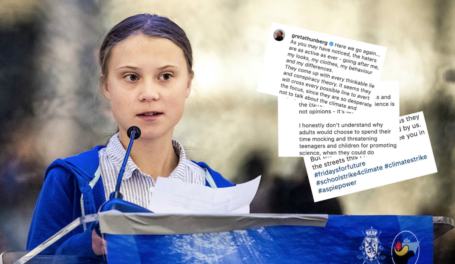 Greta Thunberg ger svar på tal till alla hatare.